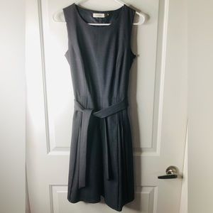 Gray pleated midi dress size 2